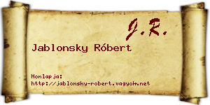 Jablonsky Róbert névjegykártya