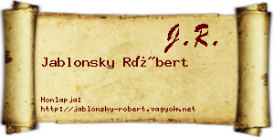 Jablonsky Róbert névjegykártya